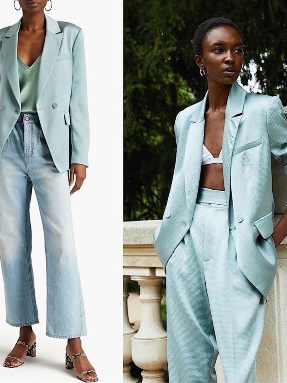 Ba&sh Mint Blazer & Pants Set - Women